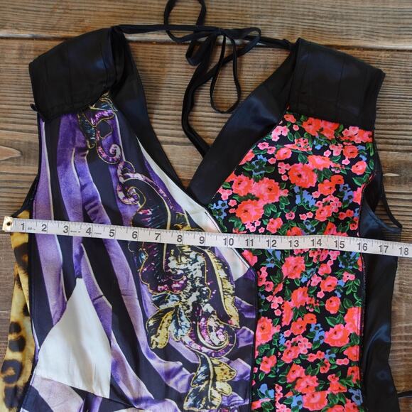 Vintage Marc Jacobs Runway Photographic Stripe Midi Dress 4 Y2K Floral Leopard - Picture 10 of 14